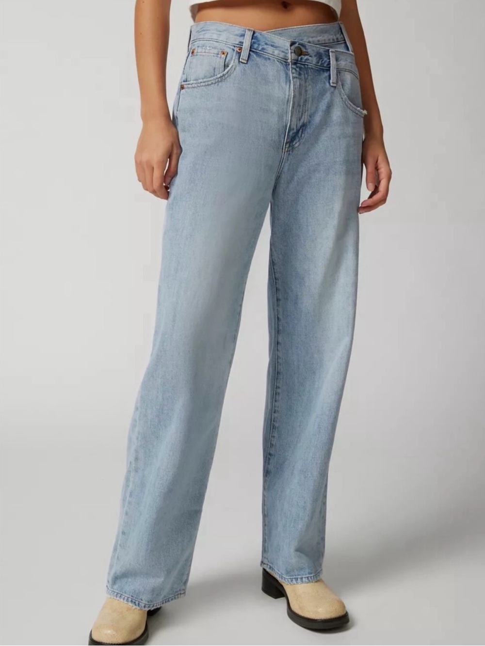 Pistola Bobbie Wide Leg Crossover Jeans